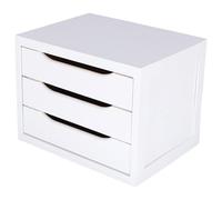 WELL HOME MOBILIARIO & DECORACIÓN Cajonera Madera con 3 cajones en Color Blanco 40x30x29cm