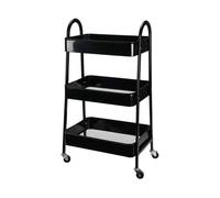 Well home carro de cocina negro con 3 cestas y ruedas h.79,5cm