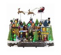 Well home casa navideña village con 24 luces led multicolor con sonido 36 cm