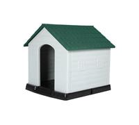 Well home - caseta para mascotas blanca y negra 107x97x111,7cm tejado verde 95 cm