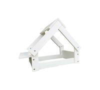 Well Home Caseta para Perros de Interior, Estructura de Madera con Soporte para Cuencos Color Blanco