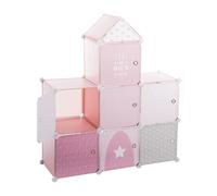 Well Home - Castillo de Columna de Almacenamiento estantería Rosa 95,5x32x109cm