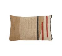 Well home cojín capitonado de algodón y yute 50x30cm con relleno de poliéster 9 cm
