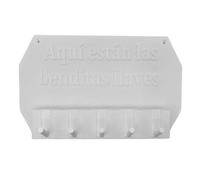 Well home - colgador de llaves de pared "aquí están las benditas llaves" color blanco