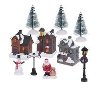 Well home conjungo de 10 piezas de pueblo navideño con luces led