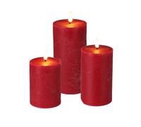 Well Home Conjunto de 3 Velas LED en Diferentes tamaños en Color Rojo con Temporizador