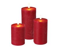Well Home Conjunto de 3 Velas LED en Diferentes tamaños en Color Rojo con Temporizador