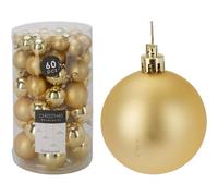 Well Home Conjunto de 60 Bolas de navidad en Color Dorado en varios diseños y acabados