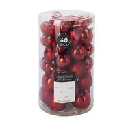 Well Home Conjunto de 60 Bolas de navidad en Color Rojo en varios diseños y acabados