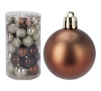 Well Home Conjunto de 60 Bolas de Navidad en Colores Ámbar en Varias Dimensiones y Acabados