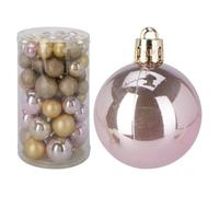 Well Home Conjunto de 60 Bolas de Navidad en Colores Champagne en Varias Dimensiones y Acabados