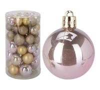 Well Home Conjunto de 60 Bolas de Navidad en Colores Champagne en Varias Dimensiones y Acabados