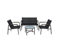 Well home conjunto de muebles de jardín de 4 piezas de diseño en acero galvanizado y vidrio acabado de mármol
