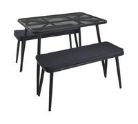 Well home - conjunto de muebles de jardín mesa + 2 sillas con cojines