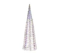 Well home cono decorativo navideño con 80 micro led de diseño retorcido color arco iris brillante 80cm 80 cm