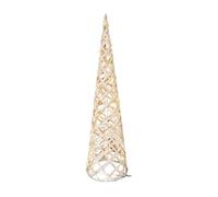 Well home cono navideño con 15 luces led 60x16x16cm gris 16 cm