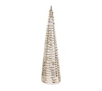 Well home cono navideño decorativo luminoso con diseño retorcido y 60 micro led 60cm