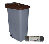 Well home contenedor abierto 85l marrón h.76cm+10 bolsas de basura 100l