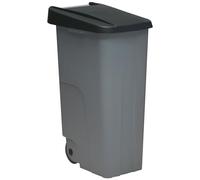 Well Home Contenedor Reciclo 110 litros Cerrado, Negro, 88x57x42 cm