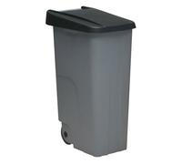 Well home contenedor reciclo 110 litros cerrado, negro, 88x57x42 cm