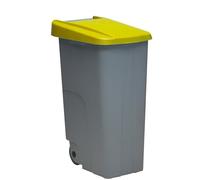 Well Home Contenedor Reciclo 85 litros Cerrado, Amarillo, 76x57x42 cm