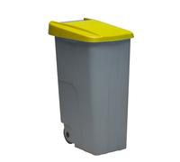 Well home contenedor reciclo 85 litros cerrado, amarillo, 76x57x42 cm