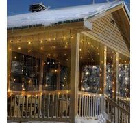 Well Home Cortina de Luces con 400 Luces LED Blanco cálido 300x100cm