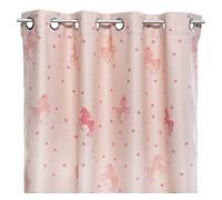 Well Home - Cortina Opaca Infantil Unicornio Rosa 140x250cm