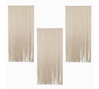 Well Home Cortina para Puertas 90x210 cm Modelo Aneto N.2 Honey - Cortinas Decorativas de Paso - Separador de Ambientes Ligera y Funcional, Set DE 3