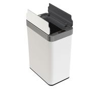 WELL HOME MOBILIARIO & DECORACIÓN Cubo de Basura de 50L color Blanco en Acero inoxidable con Apertura de Alas y Sensor automático 53cm de altura
