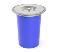 WELL HOME - Cubo de basura integrable en encimeras, con tapa en acero inoxidable de 8L Azul