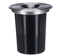 WELL HOME - Cubo de basura integrable en encimeras, con tapa en acero inoxidable de 5L Negro