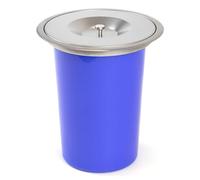 WELL HOME - Cubo de basura integrable en encimeras, con tapa en acero inoxidable de 8L Azul