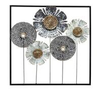 Well home - decoración de pared metálica de flores 50x50cm