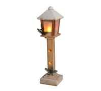 Well Home Decoración Navideña Farola de Madera con 21 Luces LED cálidas con Temporizador 12x12x52cm