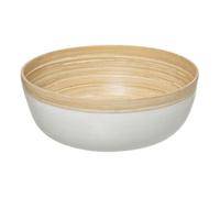 Well home - ensaladera de madera de bambú en color blanco ø30x12cm