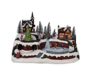 Well Home Escena de Navidad Decorativa con Luces LED y música 41x26x27cm