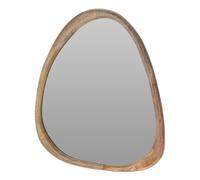 Well Home Espejo Irregular 53x2,5x60cm Marco de Madera de Mango Natural en Madera Acabado Natural para Entrada, salón o Dormitorio