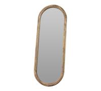 Well Home Espejo Ovalado 28x2,5x77,5cm Marco de Madera de Mango, Acabado Natural para Pared en Dormitorio o Pasillo