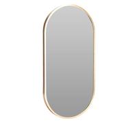 Well Home Espejo Ovalado 30x60cm Marco de Madera en Acabado Dorado, con Gancho Trasero para Pared Ideal para Dormitorio o Pasillo