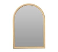 Well Home Espejo Rectangular - Ovalado de Pared 70x50x2,7cm Marco en Madera Natural para Entrada o Dormitorio