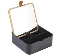 Well Home Espejo y Joyero cuadrado ALAIS de Bambú y PS en color negro