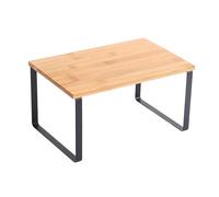 Well Home Estante de cocina ELIE 29,8x19,4x15,6cm en acero y bambú en color Negro