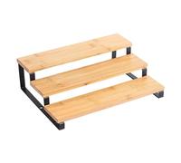 Well Home Estante de cocina ELIE de 3 Niveles 32x23,5x9,4cm en acero y bambú en color Negro