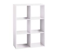 Well home estante de madera con 6 compartimentos 32 cm