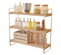 Well Home Estante de Pared con Acabados Dorados