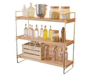 Well Home Estante de Pared con Acabados Dorados