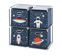 Well home estanteria cajonera con 4 estantes en metal 35 cm