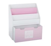 Well home - estantería con cajón, ruedas y diseño en color rosa 62,7x30x70cm