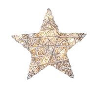 Well home estrella decorativa luminosa con 10 luces led con purpurina 30x8x30cm
